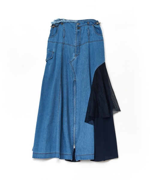 AULA AILA（アウラアイラ）の「2WAY3ファブリックジャンパースカート（ジャンパースカート・レディース・ブルー/ライトブルー/ブラック・1/0）」の12枚目の写真