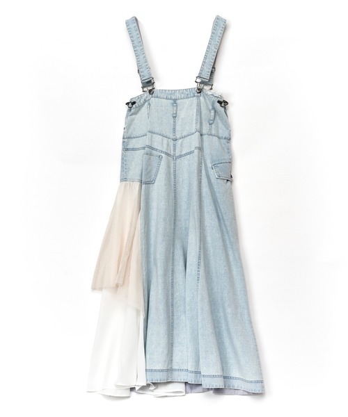 AULA AILA（アウラアイラ）の「2WAY3ファブリックジャンパースカート（ジャンパースカート・レディース・ブルー/ライトブルー/ブラック・1/0）」の14枚目の写真