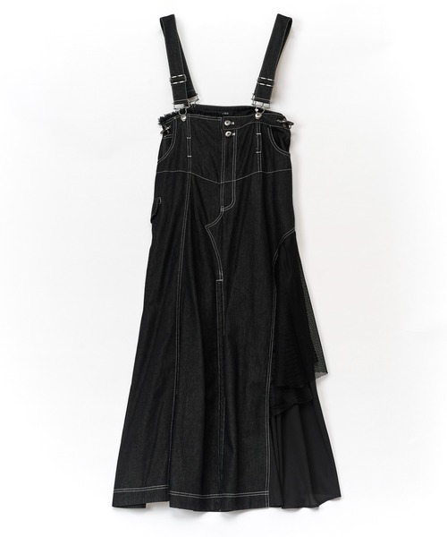 AULA AILA（アウラアイラ）の「2WAY3ファブリックジャンパースカート（ジャンパースカート・レディース・ブルー/ライトブルー/ブラック・1/0）」の15枚目の写真