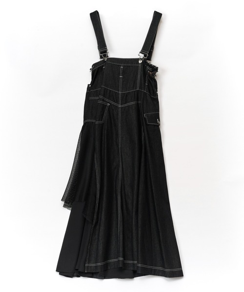 AULA AILA（アウラアイラ）の「2WAY3ファブリックジャンパースカート（ジャンパースカート・レディース・ブルー/ライトブルー/ブラック・1/0）」の16枚目の写真