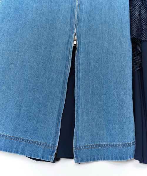 AULA AILA（アウラアイラ）の「2WAY3ファブリックジャンパースカート（ジャンパースカート・レディース・ブルー/ライトブルー/ブラック・1/0）」の7枚目の写真