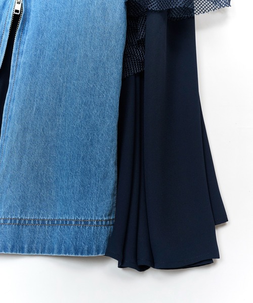 AULA AILA（アウラアイラ）の「2WAY3ファブリックジャンパースカート（ジャンパースカート・レディース・ブルー/ライトブルー/ブラック・1/0）」の8枚目の写真
