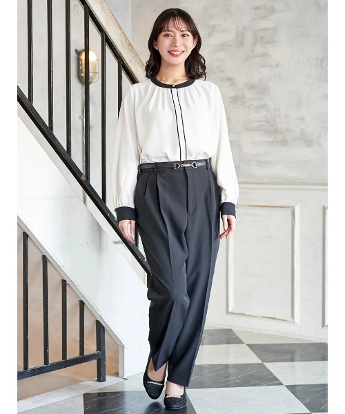 Re-J&SUPURE(リジェイアンドスプル)の「【大きいサイズ】【Wクロス】テーパードパンツ(セットアップ可)(その他パンツ・レディース・ライトグレー/ネイビー/ブラック・XX-LARGE/XXX-LARGE/XXXX-LARGE)」の8枚目の写真