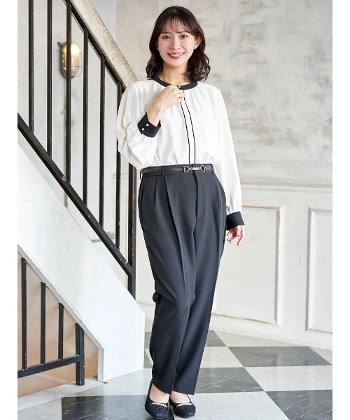 Re-J&SUPURE(リジェイアンドスプル)の「【大きいサイズ】【Wクロス】テーパードパンツ(セットアップ可)(その他パンツ・レディース・ライトグレー/ネイビー/ブラック・XX-LARGE/XXX-LARGE/XXXX-LARGE)」の10枚目の写真