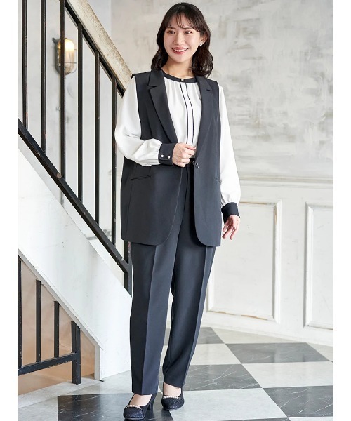 Re-J&SUPURE(リジェイアンドスプル)の「【大きいサイズ】【Wクロス】テーパードパンツ(セットアップ可)(その他パンツ・レディース・ライトグレー/ネイビー/ブラック・XX-LARGE/XXX-LARGE/XXXX-LARGE)」の15枚目の写真