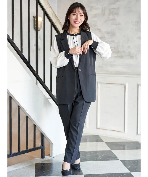 Re-J&SUPURE(リジェイアンドスプル)の「【大きいサイズ】【Wクロス】テーパードパンツ(セットアップ可)(その他パンツ・レディース・ライトグレー/ネイビー/ブラック・XX-LARGE/XXX-LARGE/XXXX-LARGE)」の16枚目の写真