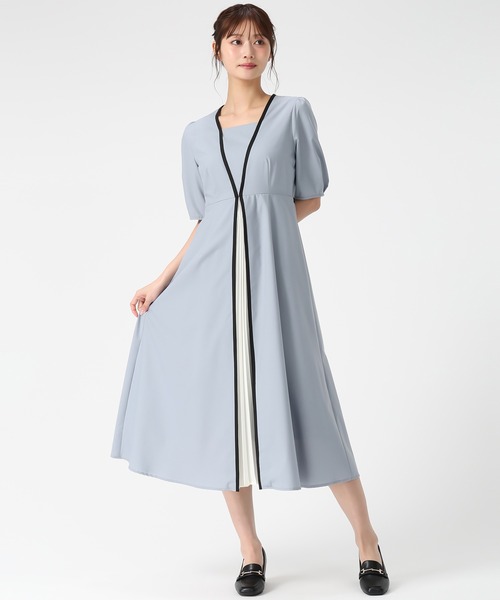 2026春夏新作 フロントプリーツ配色ワンピース（ワンピース）｜MISCH