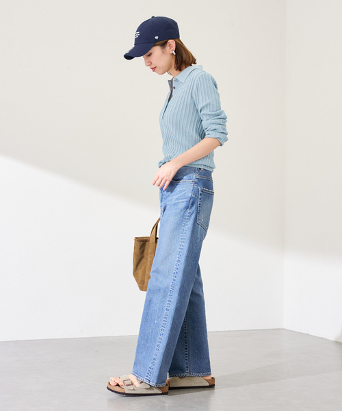 FRAMeWORK（フレームワーク）の「リブニットポロシャツ（ニット/セーター・レディース・イエロー/サックスブルー/アイボリー・FREE）」の16枚目の写真