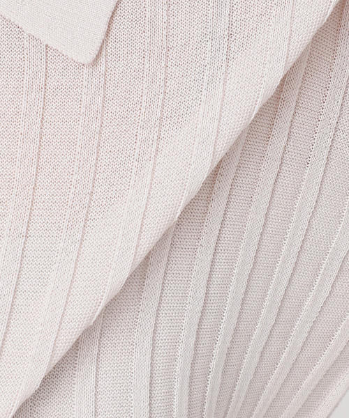 FRAMeWORK（フレームワーク）の「リブニットポロシャツ（ニット/セーター・レディース・イエロー/サックスブルー/アイボリー・FREE）」の4枚目の写真