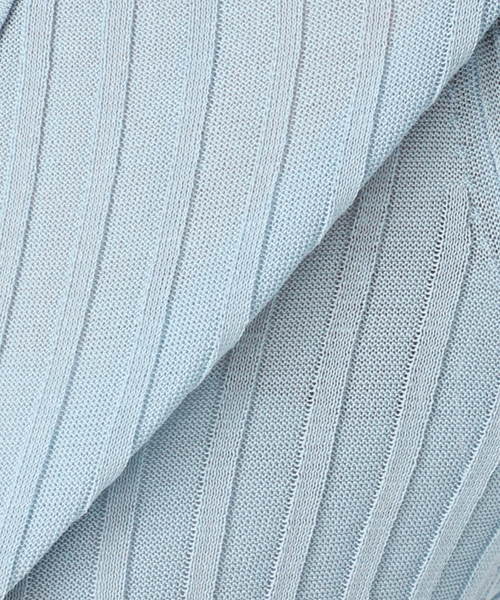 FRAMeWORK（フレームワーク）の「リブニットポロシャツ（ニット/セーター・レディース・イエロー/サックスブルー/アイボリー・FREE）」の6枚目の写真