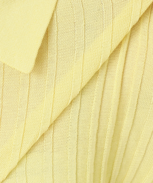 FRAMeWORK（フレームワーク）の「リブニットポロシャツ（ニット/セーター・レディース・イエロー/サックスブルー/アイボリー・FREE）」の8枚目の写真