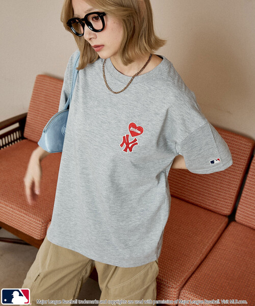 PUBLUX（パブリュクス）の「PUBLUX/パブリュクス 別注MLB ワンポイントハートTシャツ　限定展開（Tシャツ/カットソー・メンズ・ブラック/オフホワイト/ネイビー/グレー/ピンク/ブラウン/ライトグレー・L/M/ﾌﾘ-）」の16枚目の写真