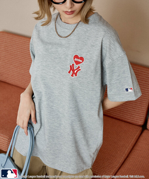 PUBLUX（パブリュクス）の「PUBLUX/パブリュクス 別注MLB ワンポイントハートTシャツ　限定展開（Tシャツ/カットソー・メンズ・ブラック/オフホワイト/ネイビー/グレー/ピンク/ブラウン/ライトグレー・L/M/ﾌﾘ-）」の17枚目の写真