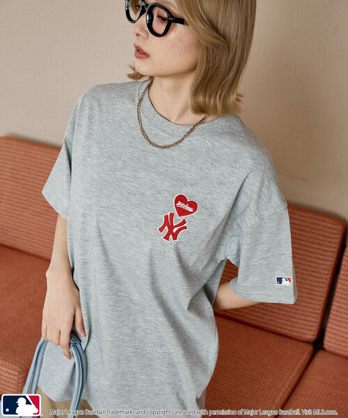 PUBLUX（パブリュクス）の「PUBLUX/パブリュクス 別注MLB ワンポイントハートTシャツ　限定展開（Tシャツ/カットソー・メンズ・ブラック/オフホワイト/ネイビー/グレー/ピンク/ブラウン/ライトグレー・L/M/ﾌﾘ-）」の22枚目の写真