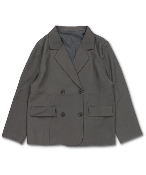 SPINNS（スピンズ）の「テーラードジャケット/ダブルボタン/セットアップ対応（テーラードジャケット・レディース・グレー/ブラック・ONESIZE）」の16枚目の写真