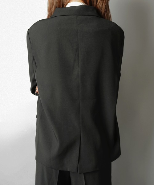 SPINNS（スピンズ）の「テーラードジャケット/ダブルボタン/セットアップ対応（テーラードジャケット・レディース・グレー/ブラック・ONESIZE）」の8枚目の写真
