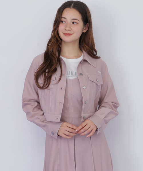 JILL by JILL STUART（ジルバイジルスチュアート）の「デニムライク配色ステッチジャケット（デニムジャケット・レディース・ピンク/ネイビー・MEDIUM/SMALL）」の20枚目の写真