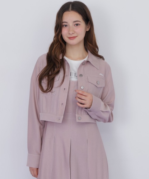 JILL by JILL STUART（ジルバイジルスチュアート）の「デニムライク配色ステッチジャケット（デニムジャケット・レディース・ピンク/ネイビー・MEDIUM/SMALL）」の19枚目の写真