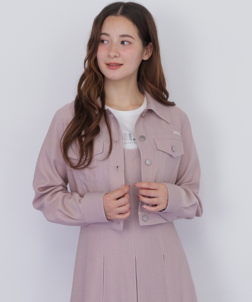 JILL by JILL STUART（ジルバイジルスチュアート）の「デニムライク配色ステッチジャケット（デニムジャケット・レディース・ピンク/ネイビー・MEDIUM/SMALL）」の18枚目の写真