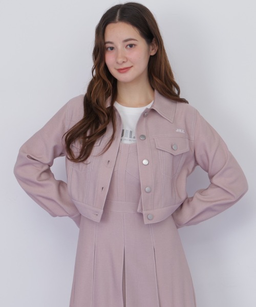 JILL by JILL STUART（ジルバイジルスチュアート）の「デニムライク配色ステッチジャケット（デニムジャケット・レディース・ピンク/ネイビー・MEDIUM/SMALL）」の17枚目の写真