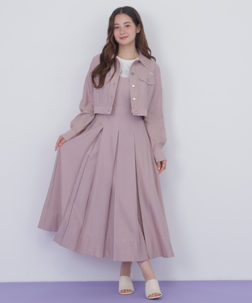 JILL by JILL STUART（ジルバイジルスチュアート）の「デニムライク配色ステッチジャケット（デニムジャケット・レディース・ピンク/ネイビー・MEDIUM/SMALL）」の21枚目の写真