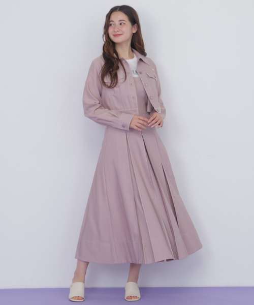 JILL by JILL STUART（ジルバイジルスチュアート）の「デニムライク配色ステッチジャケット（デニムジャケット・レディース・ピンク/ネイビー・MEDIUM/SMALL）」の22枚目の写真