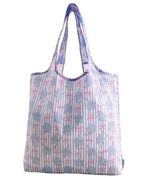 Cath Kidston(キャスキッドソン)の「フォルダウェイ ショッパー Nana The Elephant(エコバッグ/サブバッグ・レディース・ブルー・FREE)」の4枚目の写真