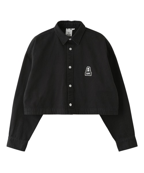 X-girl（エックスガール）の「FACE PATCH 2WAY LENGTH L/S SHIRT（シャツ/ブラウス・レディース・ライトピンク/ブラック/ホワイト・M/S）」の11枚目の写真