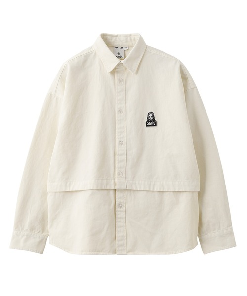 X-girl（エックスガール）の「FACE PATCH 2WAY LENGTH L/S SHIRT（シャツ/ブラウス・レディース・ライトピンク/ブラック/ホワイト・M/S）」の12枚目の写真