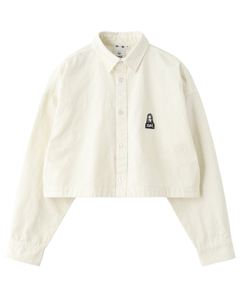 X-girl（エックスガール）の「FACE PATCH 2WAY LENGTH L/S SHIRT（シャツ/ブラウス・レディース・ライトピンク/ブラック/ホワイト・M/S）」の13枚目の写真