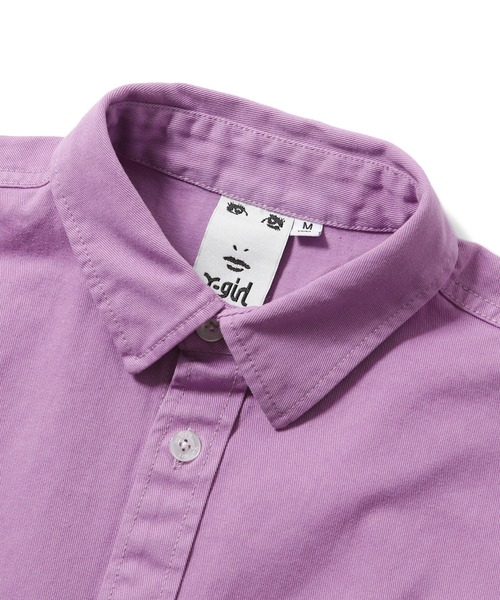X-girl（エックスガール）の「FACE PATCH 2WAY LENGTH L/S SHIRT（シャツ/ブラウス・レディース・ライトピンク/ブラック/ホワイト・M/S）」の14枚目の写真