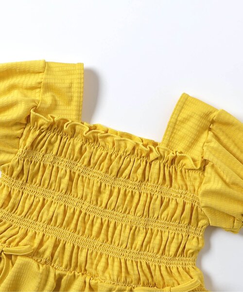 apres les cours（アプレレクール）の「【UVカット/リンク】ギンガム・トロピカル・フラワーシャーリングセパレート水着（水着・キッズ・レッド/サックスブルー/イエロー・80/90/100/110/120/130/140）」の20枚目の写真