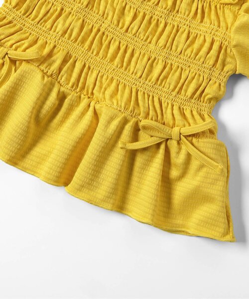 apres les cours（アプレレクール）の「【UVカット/リンク】ギンガム・トロピカル・フラワーシャーリングセパレート水着（水着・キッズ・レッド/サックスブルー/イエロー・80/90/100/110/120/130/140）」の22枚目の写真