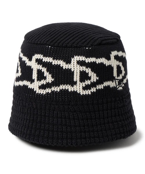 NEW ERA(ニューエラ)の「NEW ERA/ニューエラ バケットハット バケハ ニットバケット Visor Sticker ストライプ Flag Chain(ハット・メンズ・クリーム/ブラック系その他/ブラウン/ブラック・M/L)」の3枚目の写真