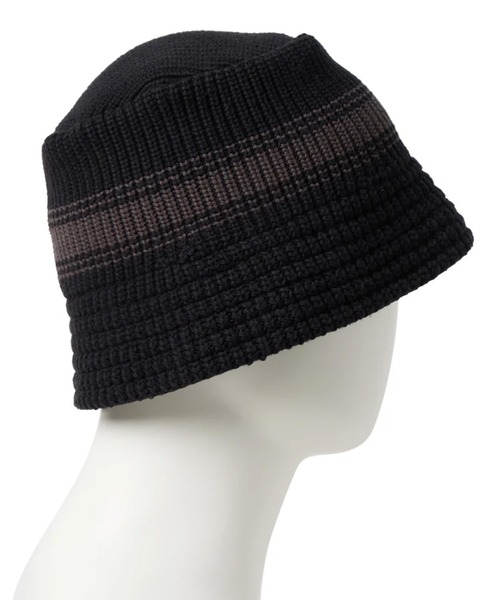 NEW ERA(ニューエラ)の「NEW ERA/ニューエラ バケットハット バケハ ニットバケット Visor Sticker ストライプ Flag Chain(ハット・メンズ・クリーム/ブラック系その他/ブラウン/ブラック・M/L)」の9枚目の写真