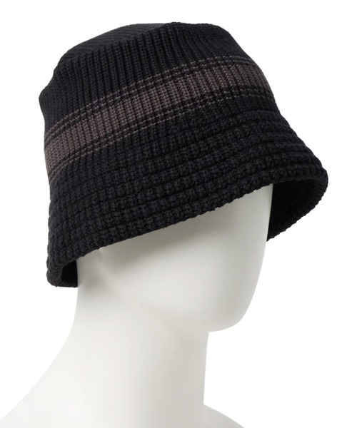 NEW ERA(ニューエラ)の「NEW ERA/ニューエラ バケットハット バケハ ニットバケット Visor Sticker ストライプ Flag Chain(ハット・メンズ・クリーム/ブラック系その他/ブラウン/ブラック・M/L)」の10枚目の写真