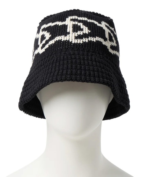 NEW ERA(ニューエラ)の「NEW ERA/ニューエラ バケットハット バケハ ニットバケット Visor Sticker ストライプ Flag Chain(ハット・メンズ・クリーム/ブラック系その他/ブラウン/ブラック・M/L)」の12枚目の写真