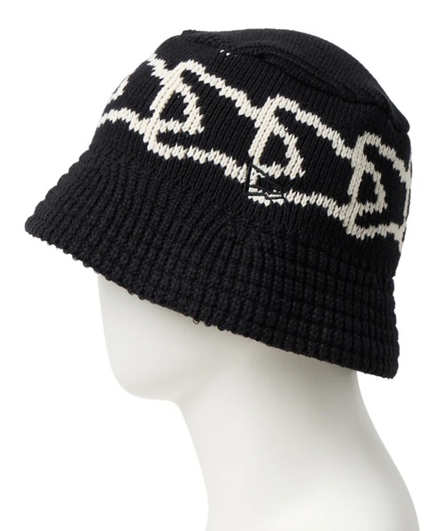 NEW ERA(ニューエラ)の「NEW ERA/ニューエラ バケットハット バケハ ニットバケット Visor Sticker ストライプ Flag Chain(ハット・メンズ・クリーム/ブラック系その他/ブラウン/ブラック・M/L)」の13枚目の写真