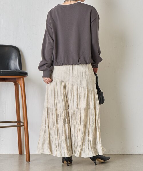 Jena espace merveilleux(ジェナ エスパスメルヴェイユ)の「裾バルーンプルオーバー(Tシャツ/カットソー・レディース・チャコールグレー/グレー/オフホワイト・FREE)」の6枚目の写真