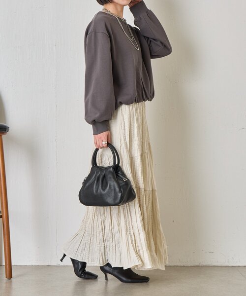Jena espace merveilleux(ジェナ エスパスメルヴェイユ)の「裾バルーンプルオーバー(Tシャツ/カットソー・レディース・チャコールグレー/グレー/オフホワイト・FREE)」の7枚目の写真