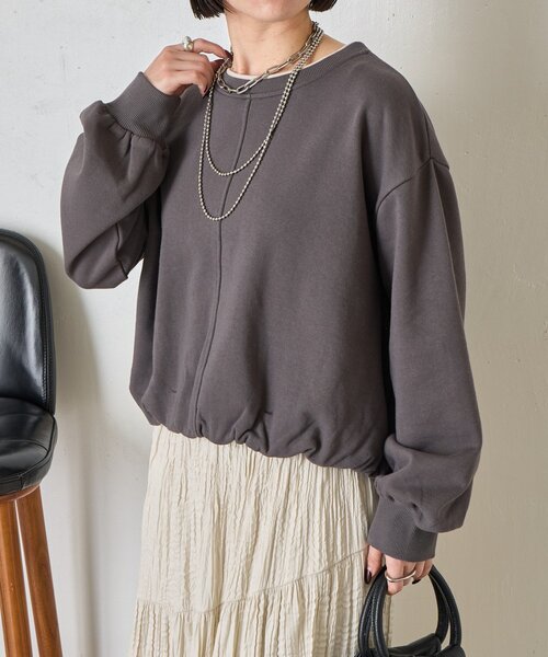 Jena espace merveilleux(ジェナ エスパスメルヴェイユ)の「裾バルーンプルオーバー(Tシャツ/カットソー・レディース・チャコールグレー/グレー/オフホワイト・FREE)」の8枚目の写真