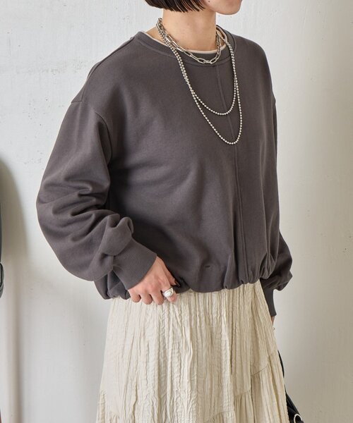 Jena espace merveilleux(ジェナ エスパスメルヴェイユ)の「裾バルーンプルオーバー(Tシャツ/カットソー・レディース・チャコールグレー/グレー/オフホワイト・FREE)」の10枚目の写真