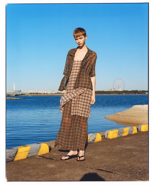 BEAMS BOY（ビームスボーイ）の「maturely / ボイル チェック ワイド イージー（その他パンツ・レディース・ブラウン/ピンク・ONE SIZE）」の17枚目の写真