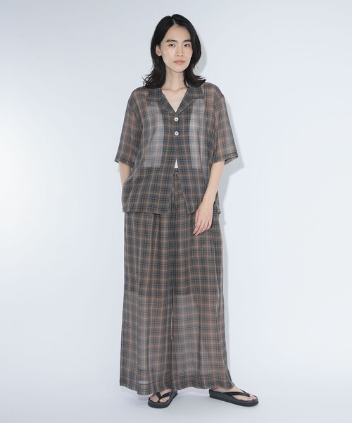 BEAMS BOY（ビームスボーイ）の「maturely / ボイル チェック ワイド イージー（その他パンツ・レディース・ブラウン/ピンク・ONE SIZE）」の16枚目の写真