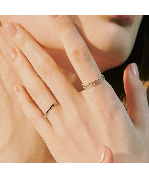 HEI（ヘイ）の「coral set ring（リング・レディース・ホワイト/イエローゴールド・FREE）」の2枚目の写真