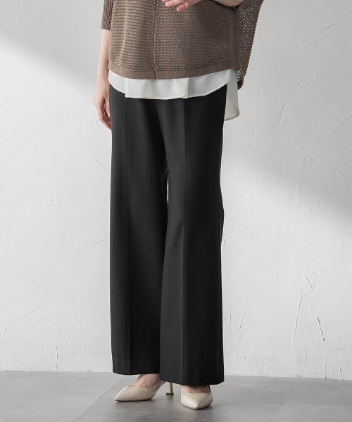 LAUTREAMONT（ロートレアモン）の「両面起毛ワイドパンツ≪ストレッチ≫（その他パンツ・レディース・グレー系その他/ブラック/ネイビー/ライトグレー/オフホワイト・7号/11号/9号）」の2枚目の写真