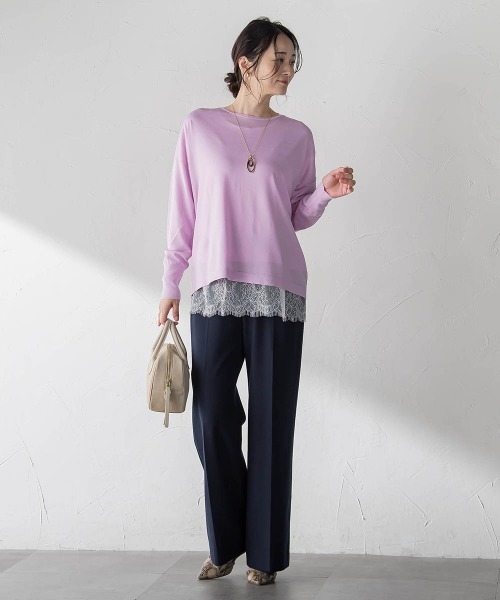 LAUTREAMONT(ロートレアモン)の「両面起毛ワイドパンツ≪ストレッチ≫(その他パンツ・レディース・グレー系その他/ブラック/ネイビー/ライトグレー/オフホワイト・7号/11号/9号)」の17枚目の写真