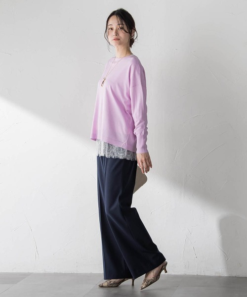 LAUTREAMONT(ロートレアモン)の「両面起毛ワイドパンツ≪ストレッチ≫(その他パンツ・レディース・グレー系その他/ブラック/ネイビー/ライトグレー/オフホワイト・7号/11号/9号)」の18枚目の写真