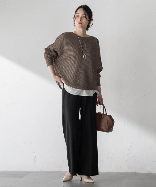 LAUTREAMONT(ロートレアモン)の「両面起毛ワイドパンツ≪ストレッチ≫(その他パンツ・レディース・グレー系その他/ブラック/ネイビー/ライトグレー/オフホワイト・7号/11号/9号)」の21枚目の写真