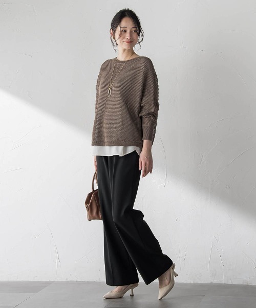 LAUTREAMONT(ロートレアモン)の「両面起毛ワイドパンツ≪ストレッチ≫(その他パンツ・レディース・グレー系その他/ブラック/ネイビー/ライトグレー/オフホワイト・7号/11号/9号)」の22枚目の写真